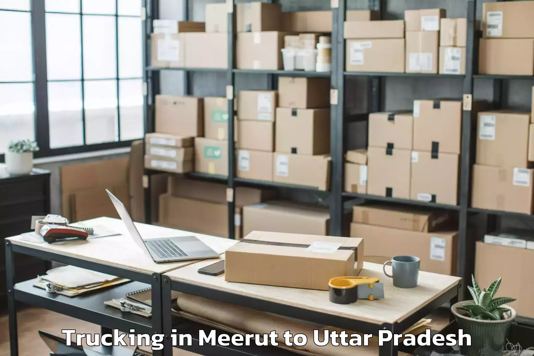 Meerut to Ahraura Trucking Booking